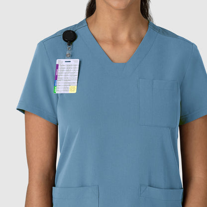 Nova 6132 Women's Flex-n-Reach V-Neck Scrub Top Pacific Blue