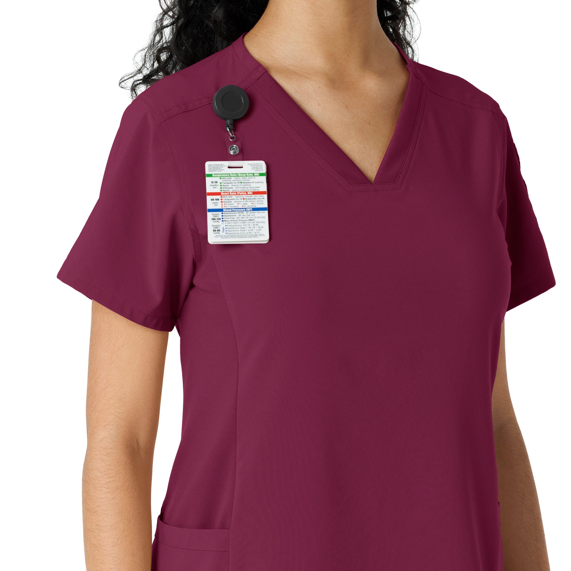 Force Cross-Flex C13310 Knit Panel Scrub Top Wine Model Image Alternate | Carhartt