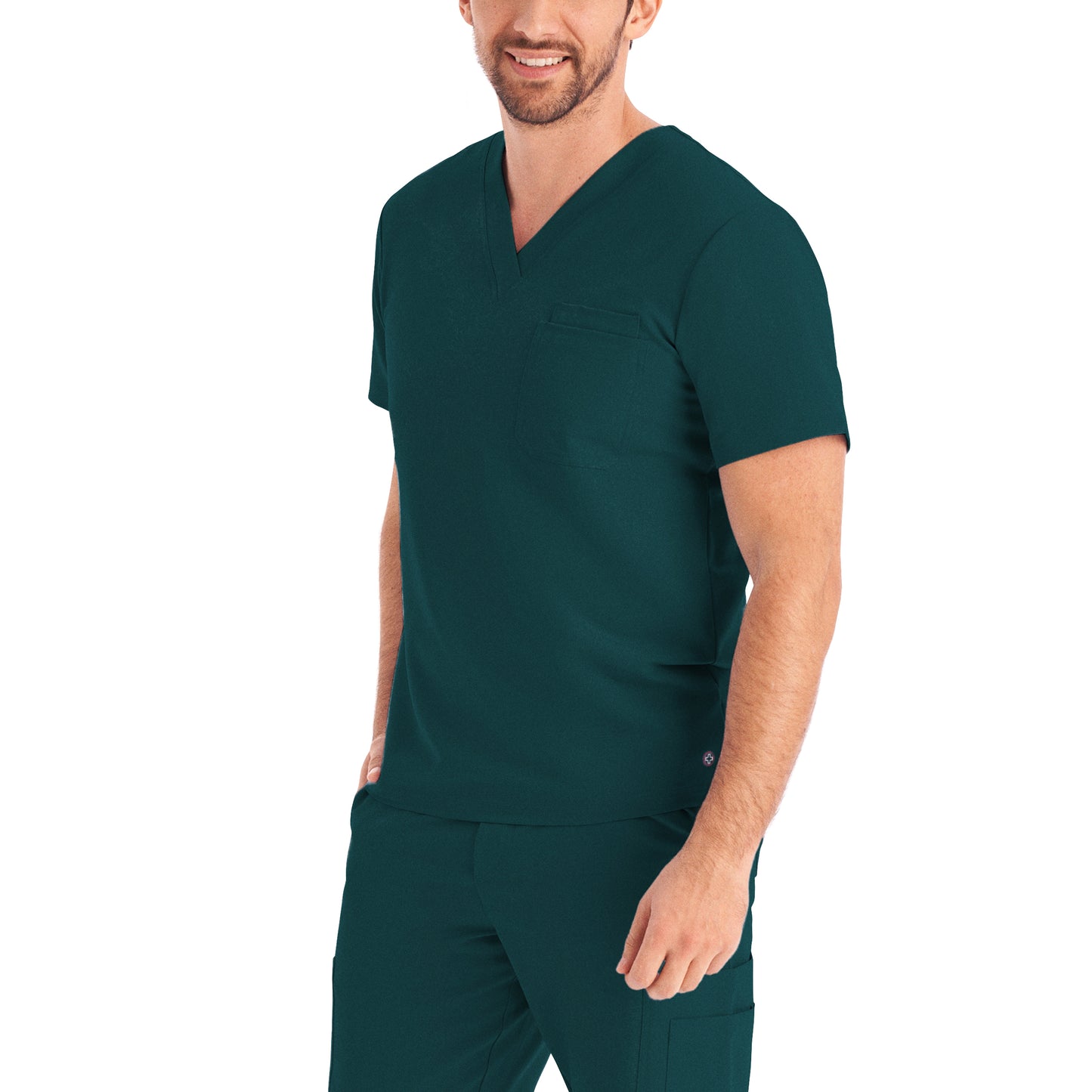 V-Tess 2206 Men's 2 Pocket V Neck Scrub Top Caribbean Image