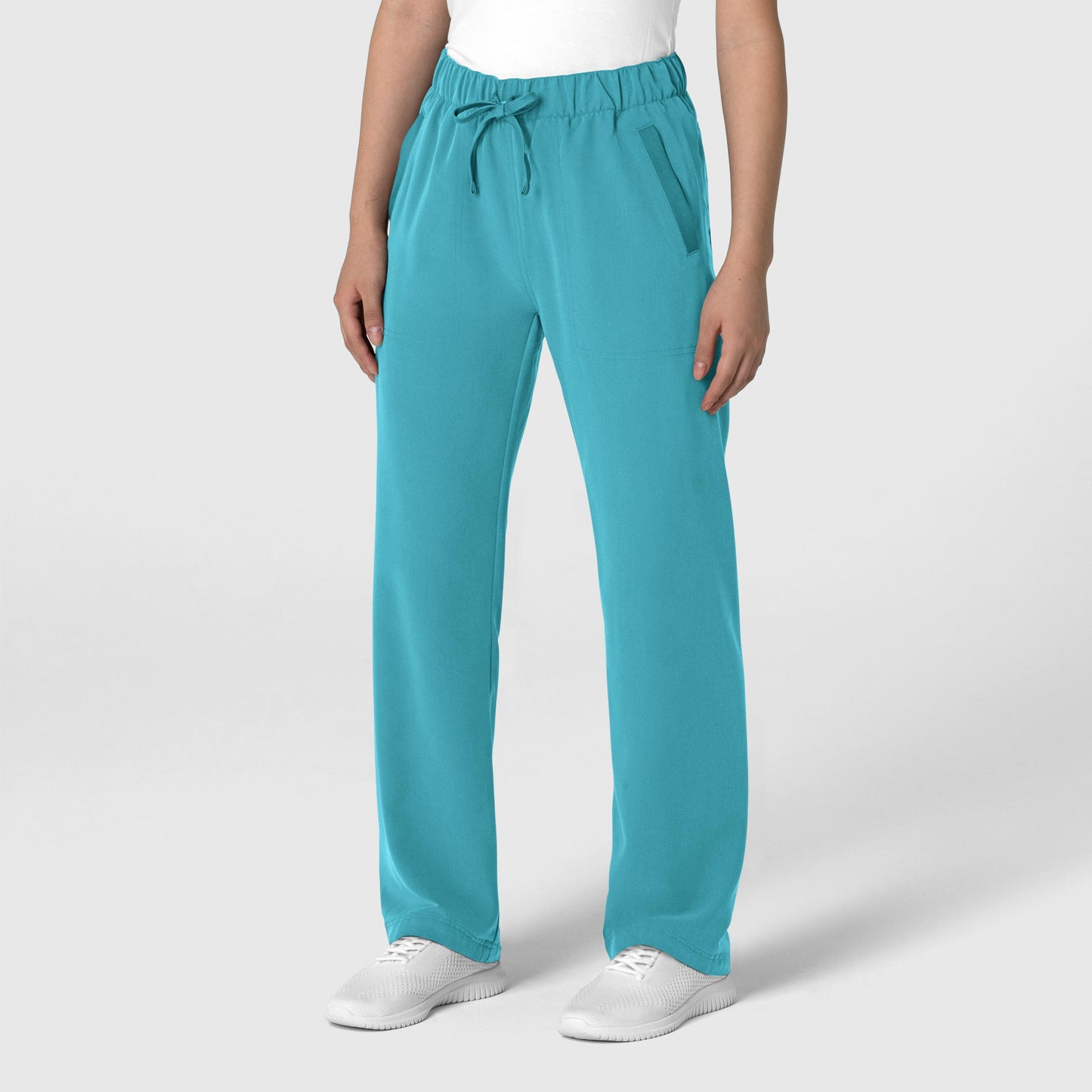 Nova 5232 Stovepipe High-Low Hem Scrub Pant Teal Blue Model Image Left Side | Wink