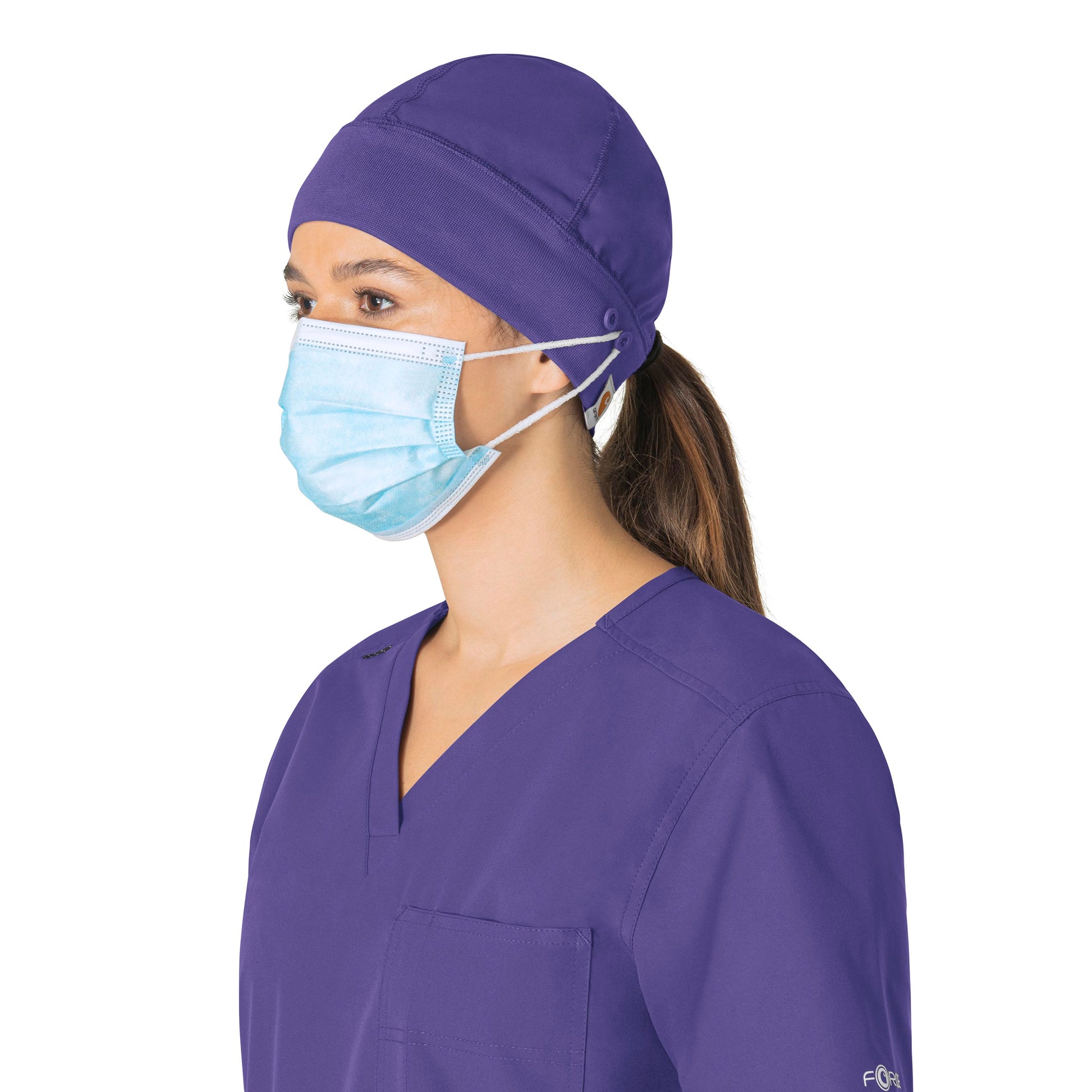 Force Essentials C40013 Unisex Beanie Scrub Cap Grape Model Image Front | Carhartt