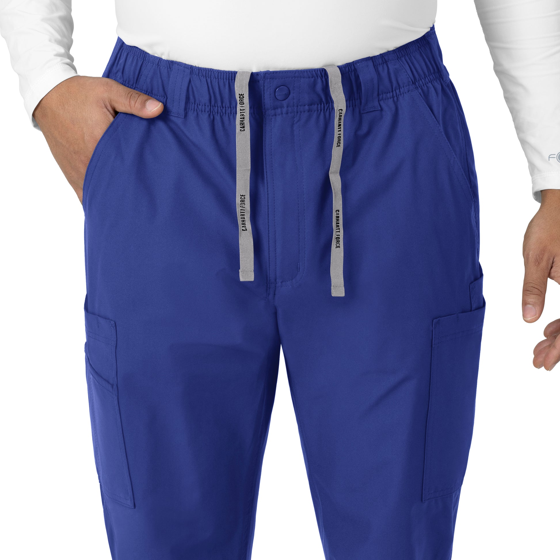 Force Essentials C56113 Men's Straight Leg Cargo Scrub Pants Galaxy Blue