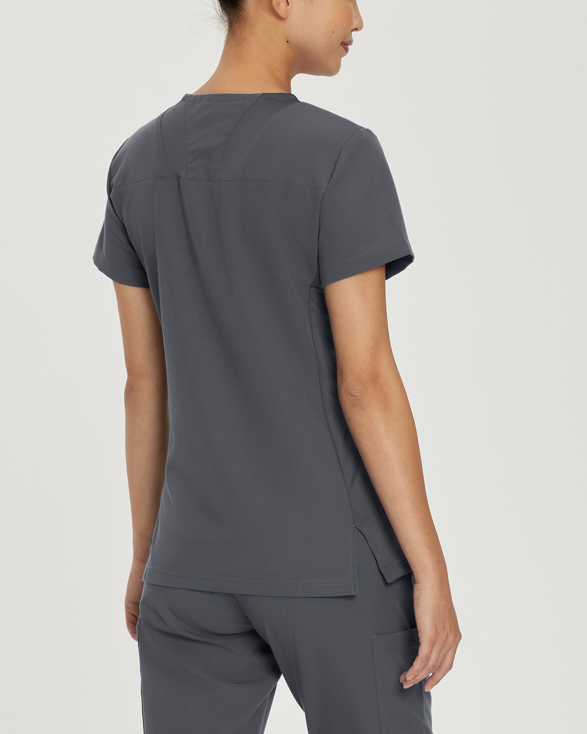 V-Tess 950 Women's 4 Pocket V Neck Scrub Top Dark Pewter Image