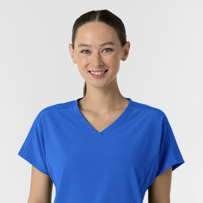 RENEW 6154 Women's V-Neck Tunic Scrub Top Royal