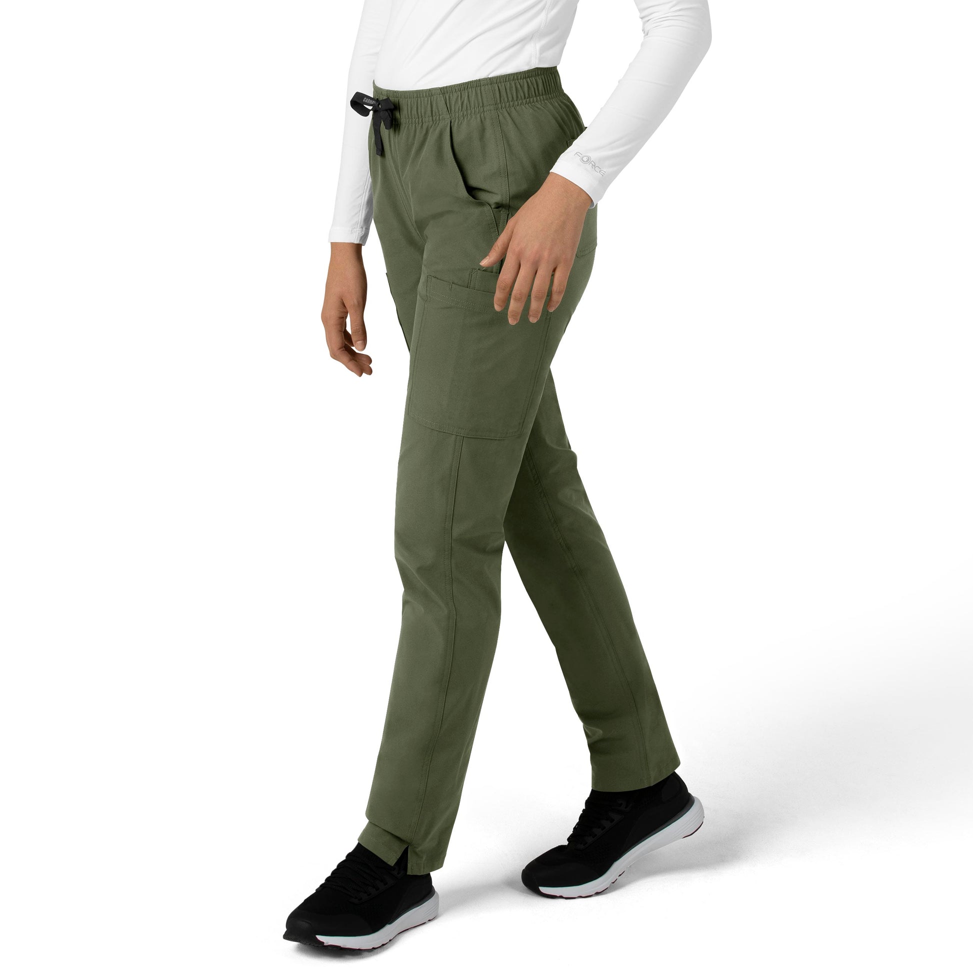 Force Essentials C51213 Straight Leg Scrub Pants Olive Model Image Right Side | Carhartt