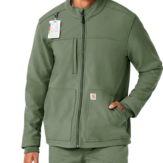 Rugged Flex C80023 Men's Bonded Fleece Jacket Olive Model Image Right Side | Carhartt