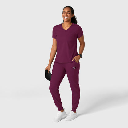 Boundless 5151 Jogger Scrub Pants Wine Model Image Alternate | Wink