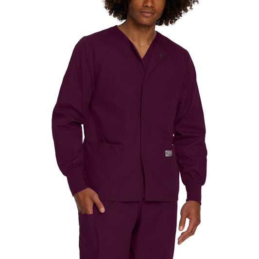 Scrub Zone 75231 Unisex 3 Pocket Warm Up Scrub Jacket Wine Image