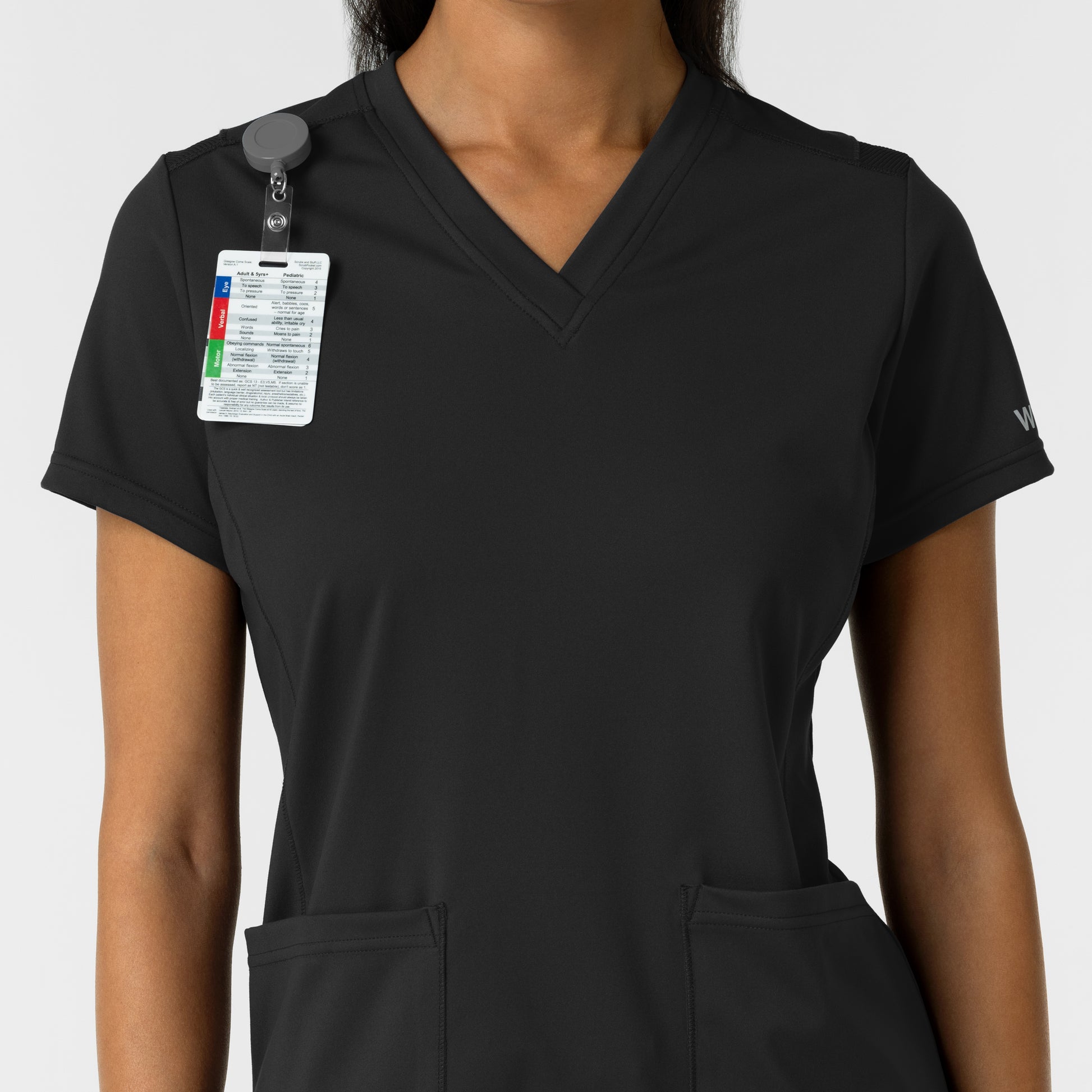 RENEW Knit 6559 Women's 2-Pocket Scrub Top Black