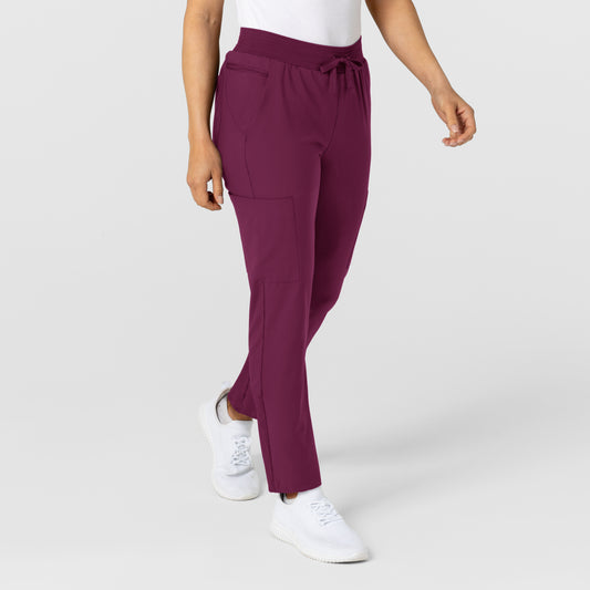 W123 5045 Flex-n-Reach Track Scrub Pants Wine Model Image Right Side | Wink