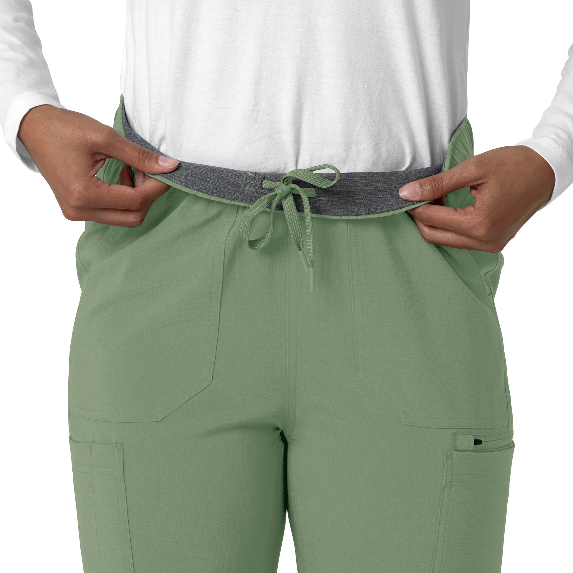 Force Cross-Flex C53210 Women's Straight Leg Cargo Scrub Pants Green Slate