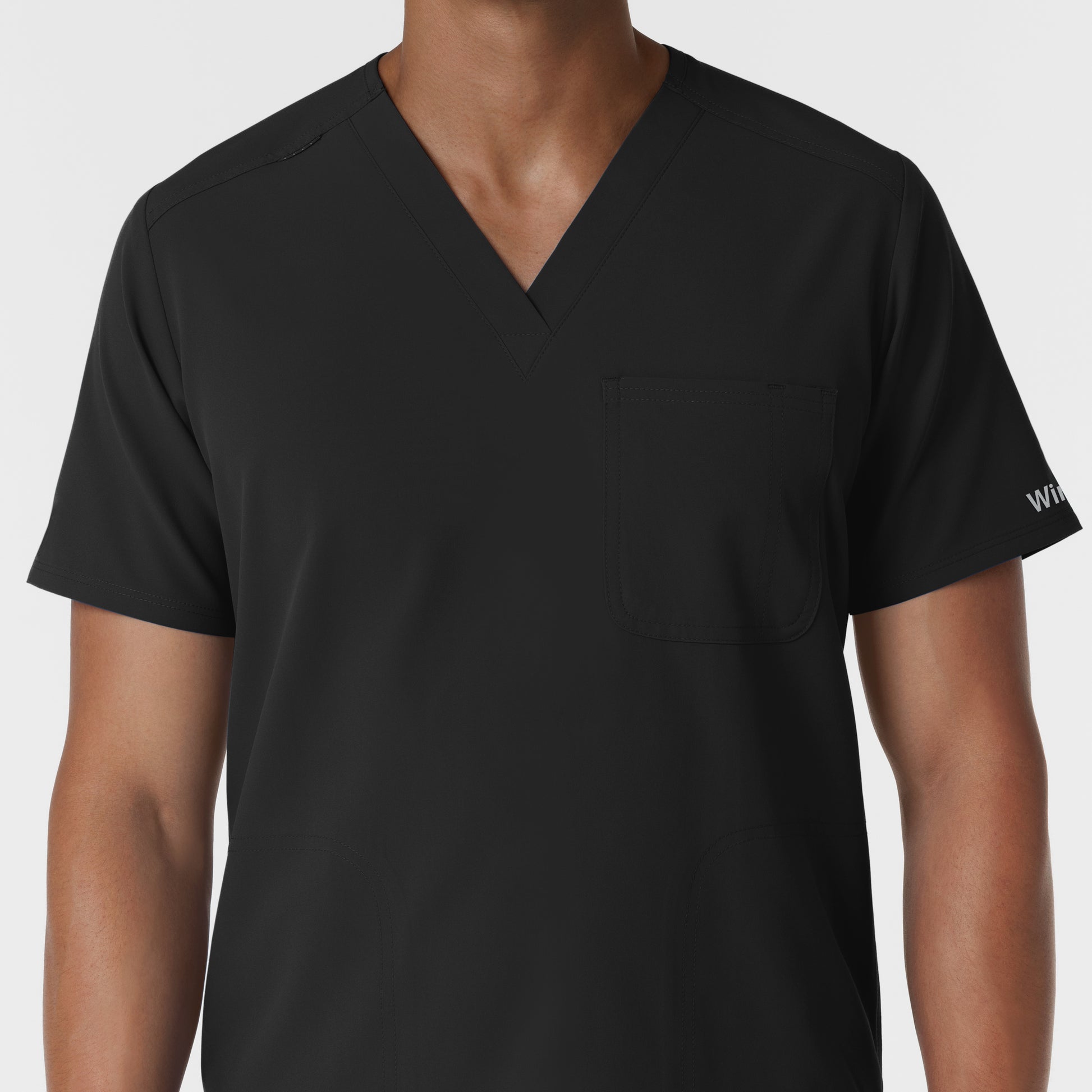 NURTUR 6380 Men's V-Neck Scrub Top Black