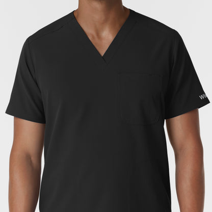 NURTUR 6380 Men's V-Neck Scrub Top Black