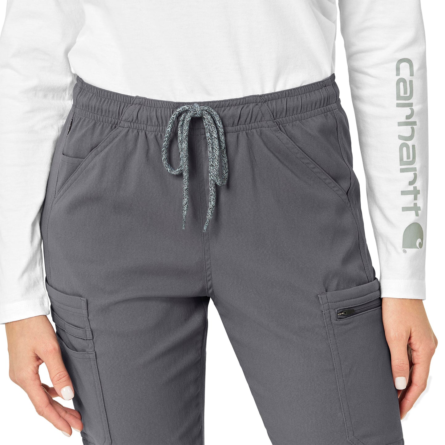 Rugged Flex Peak C52137 Cargo Jogger Scrub Pant Pewter Model Image Alternate | Carhartt