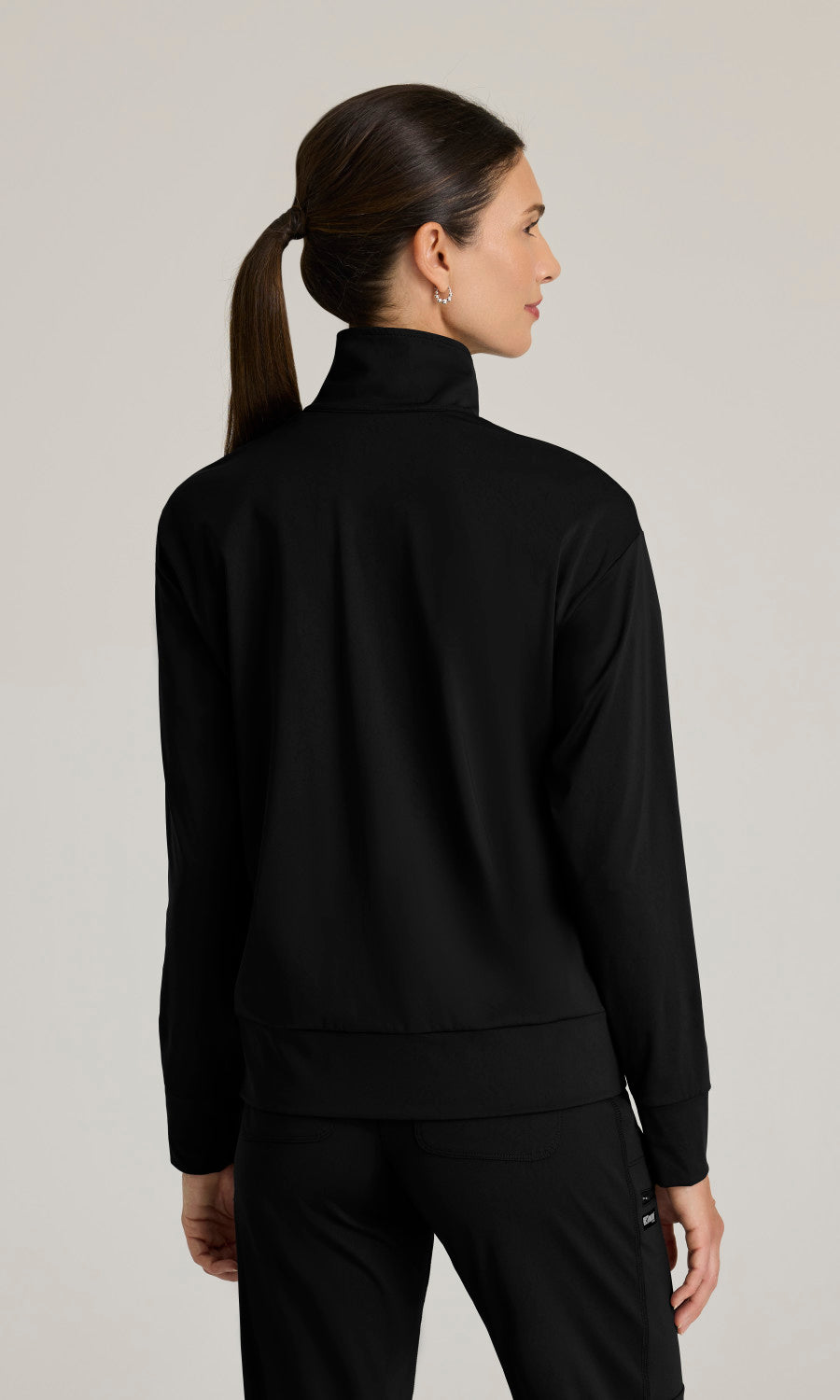 Grey's Anatomy Knits GRSW923 Ease Scrub Jacket Jacket Black