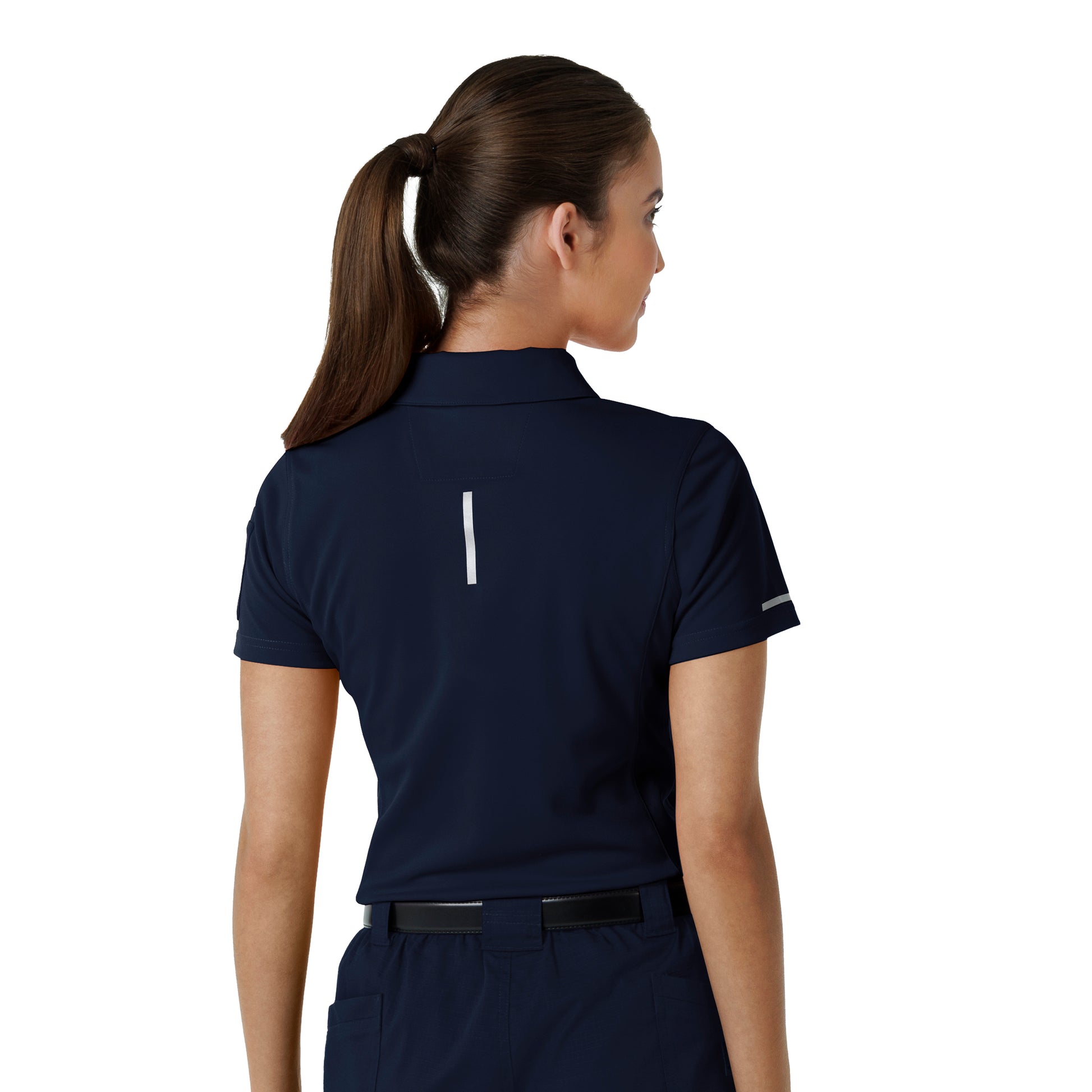 Rugged Flex C12119 Women's Lightweight Short Sleeve Polo Scrub Top Dark Navy