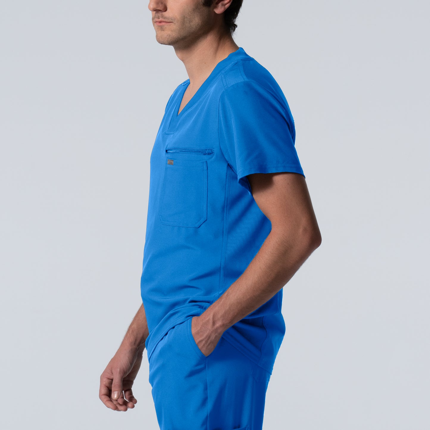 Forward LT111 Men's 2 Pocket V Neck Scrub Top Royal Image