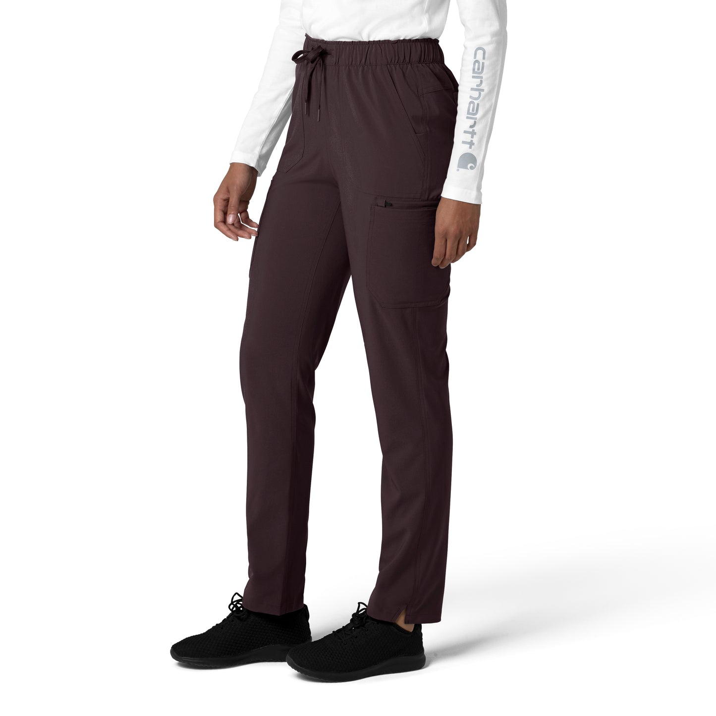 Force Cross-Flex C53210 Women's Straight Leg Cargo Scrub Pants Dark Sepia
