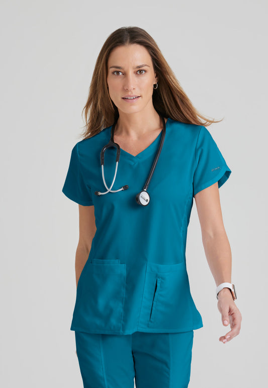 Greys Anatomy 41423 Cora Scrub Top Bahama