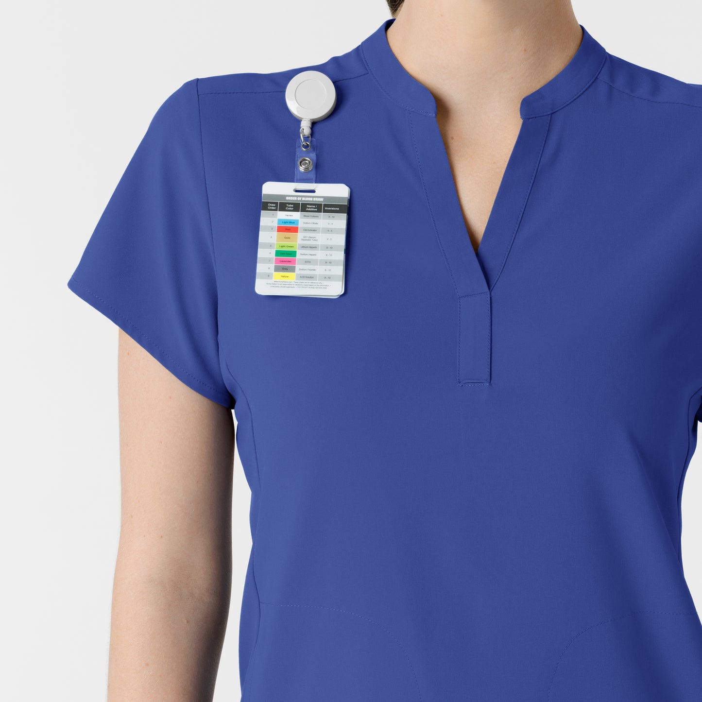 RENEW 6734 Women's Mandarin Collar Scrub Top Galaxy Blue