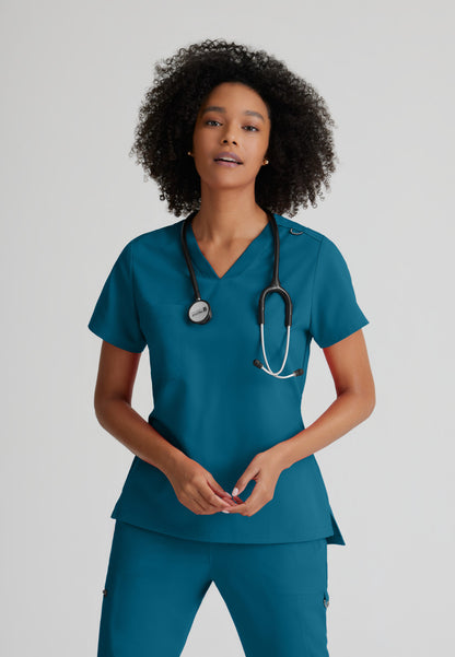 Greys Anatomy Stretch GVST028 Bree Scrub Top Bahama