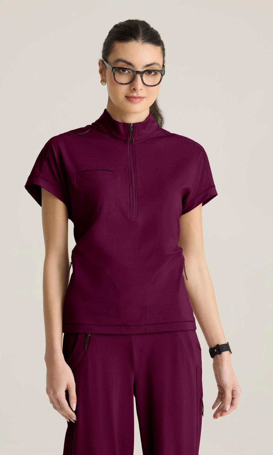 Grey's Anatomy Knits GRST319 Crystal Top Wine - front
