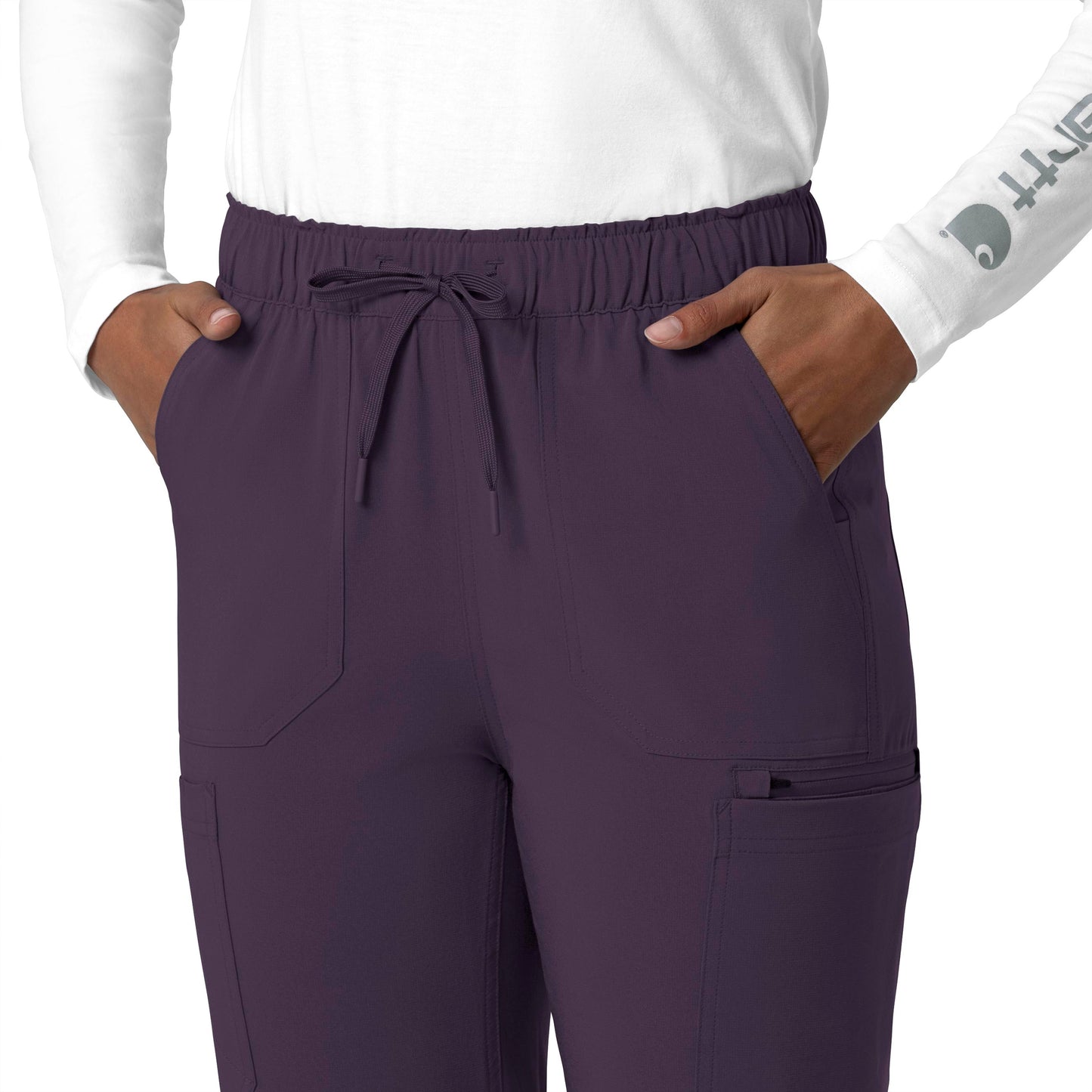 Force Cross-Flex C53210 Straight Leg Cargo Scrub Pants Black Plum Model Image Alternate | Carhartt