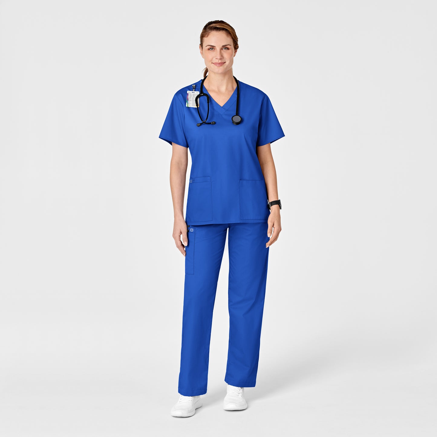 WonderWORK 501 Pull-On Cargo Scrub Pants Royal Model Image Alternate | Wink