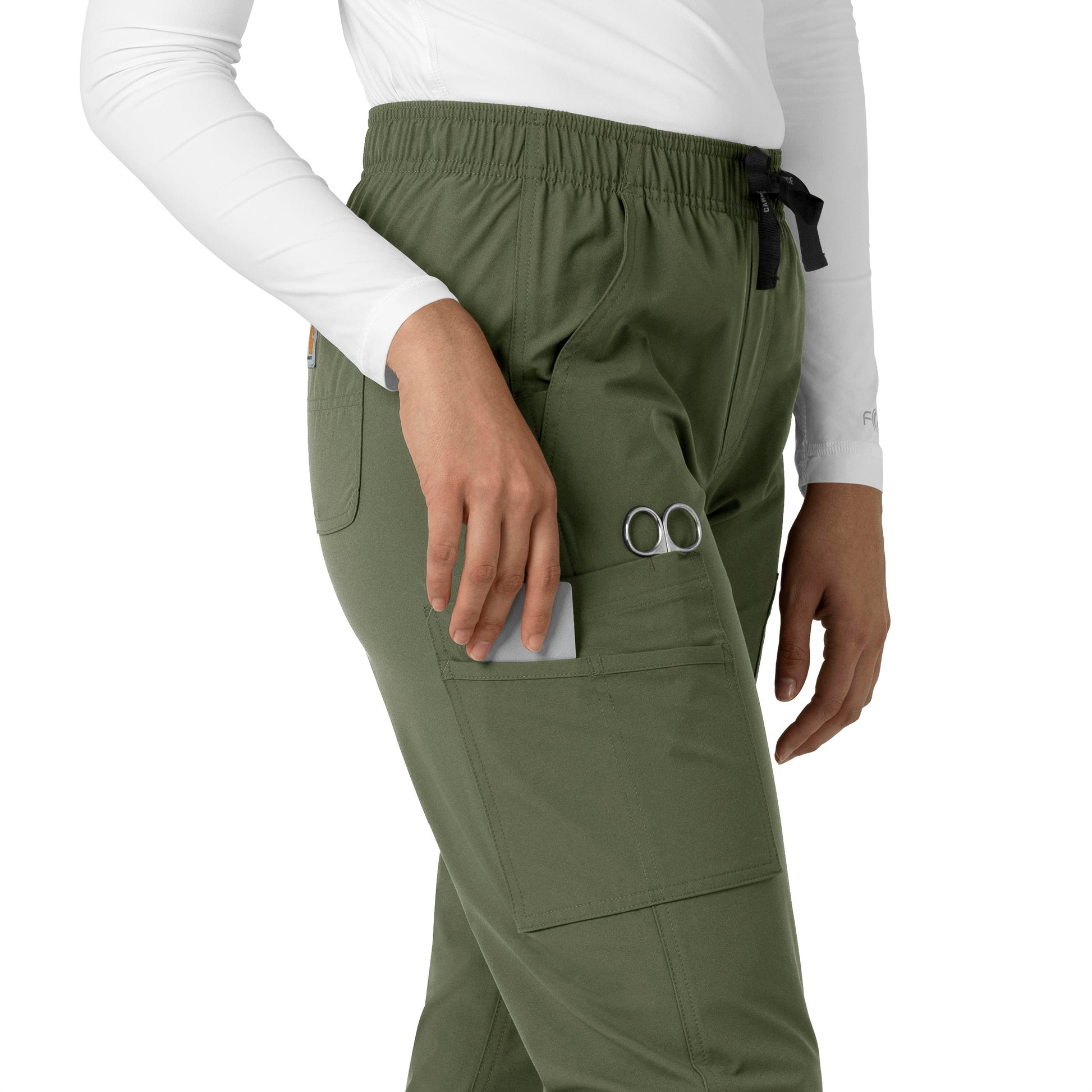 Force Essentials C51213 Straight Leg Scrub Pants Olive Model Image Alternate | Carhartt