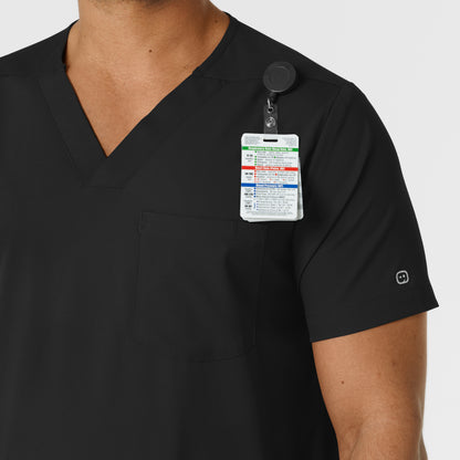 Boundless 6351 Men's Multi Pocket V-Neck Scrub Top Black Model Image Alternate | Wink