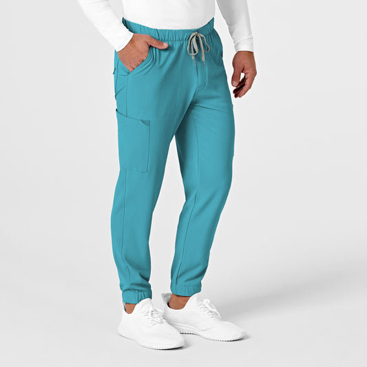 RENEW 5034 Men's Jogger Scrub Pants Teal Blue Model Image Right Side | Wink
