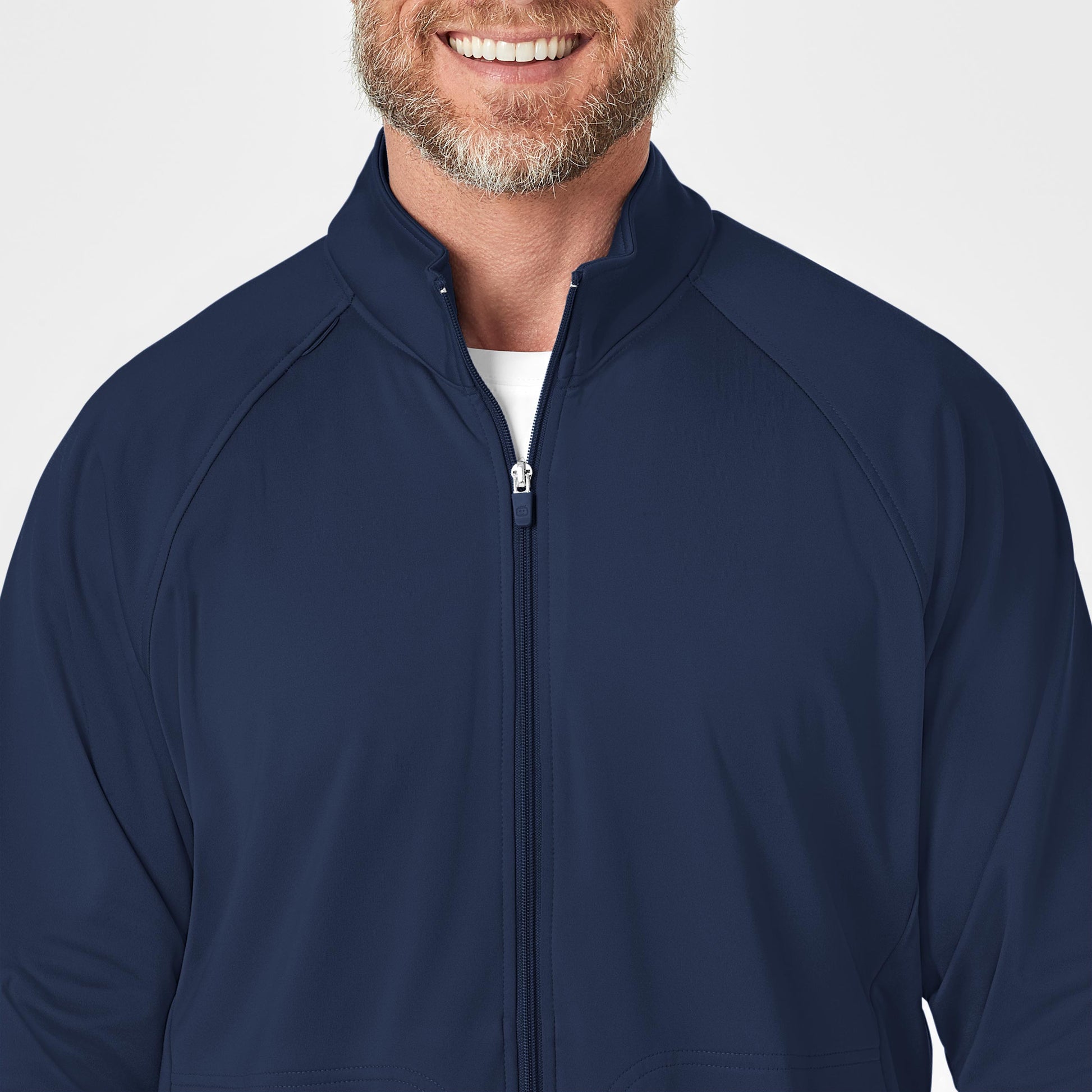 Layers 8309 Men's Fleece Full Zip Jacket Navy Model Image Left Side | Wink