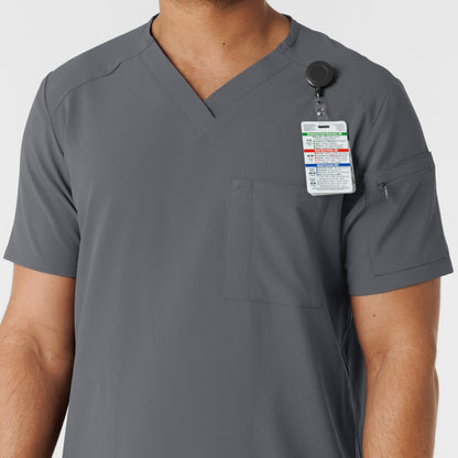 RENEW 6834 Men's V-Neck 5 Pocket Scrub Top Pewter Model Image Alternate | Wink