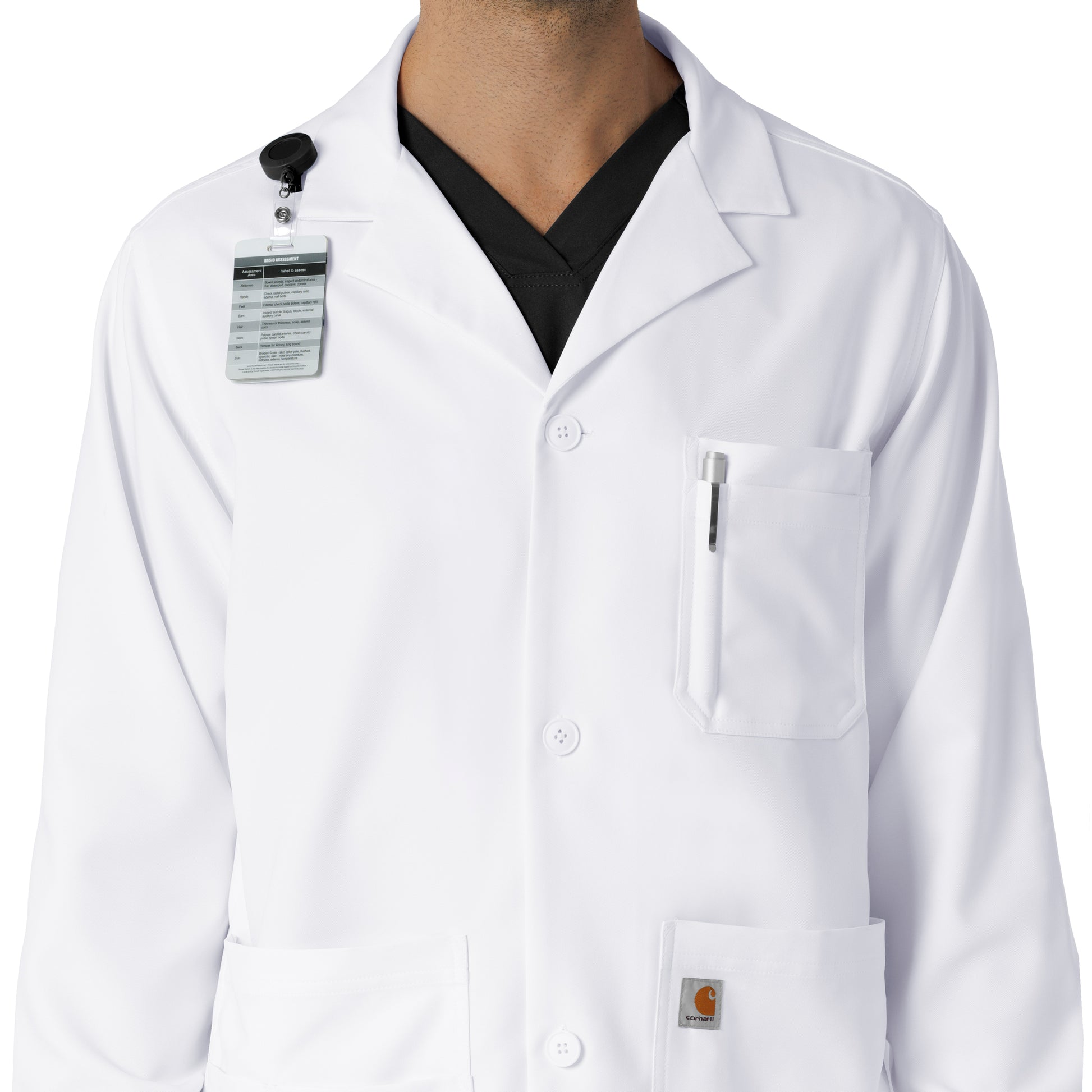 Lab Coats C71005 Men's Consultation Lab Coat White Model Image Alternate | Carhartt