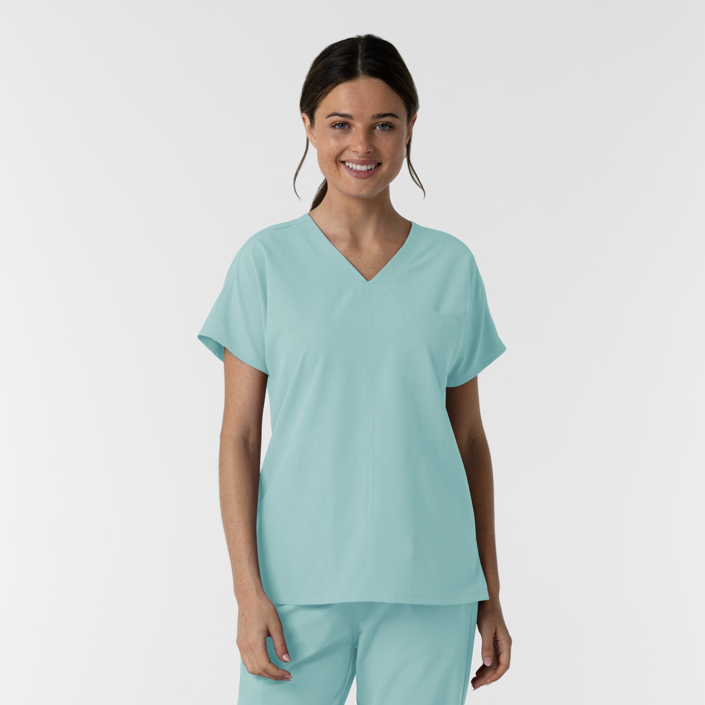 NURTUR 6280 Women's Drop Shoulder Tunic Scrub Top Coastal Blue