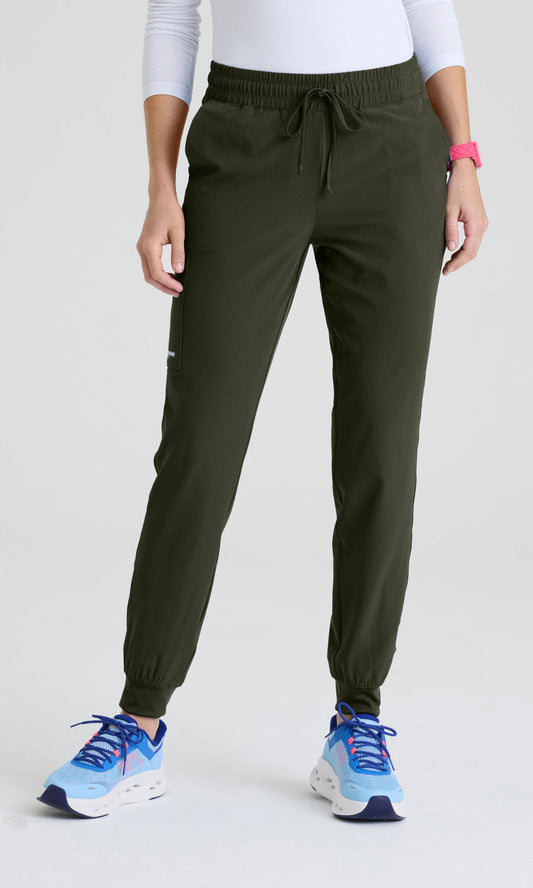 Skechers SKP552 Women's Theory Jogger in Olive by Barco Model Image Front
