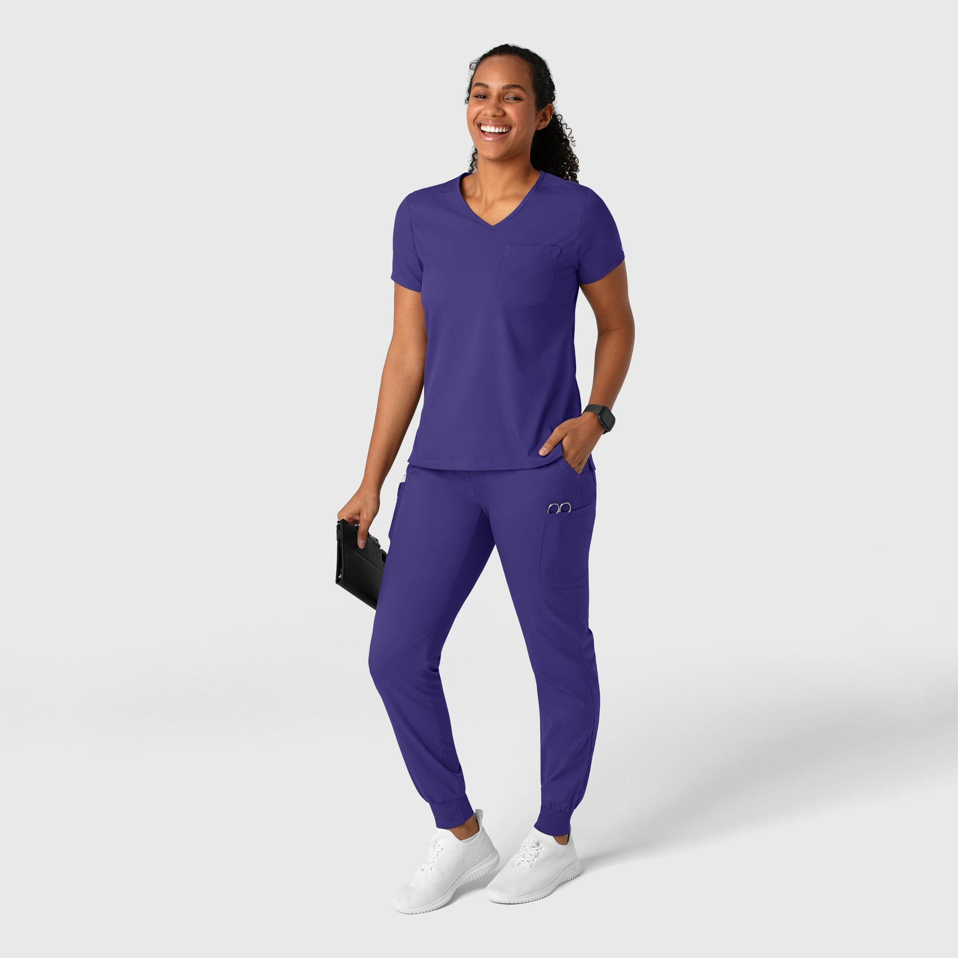 Boundless 5151 Jogger Scrub Pants Grape Model Image Alternate | Wink