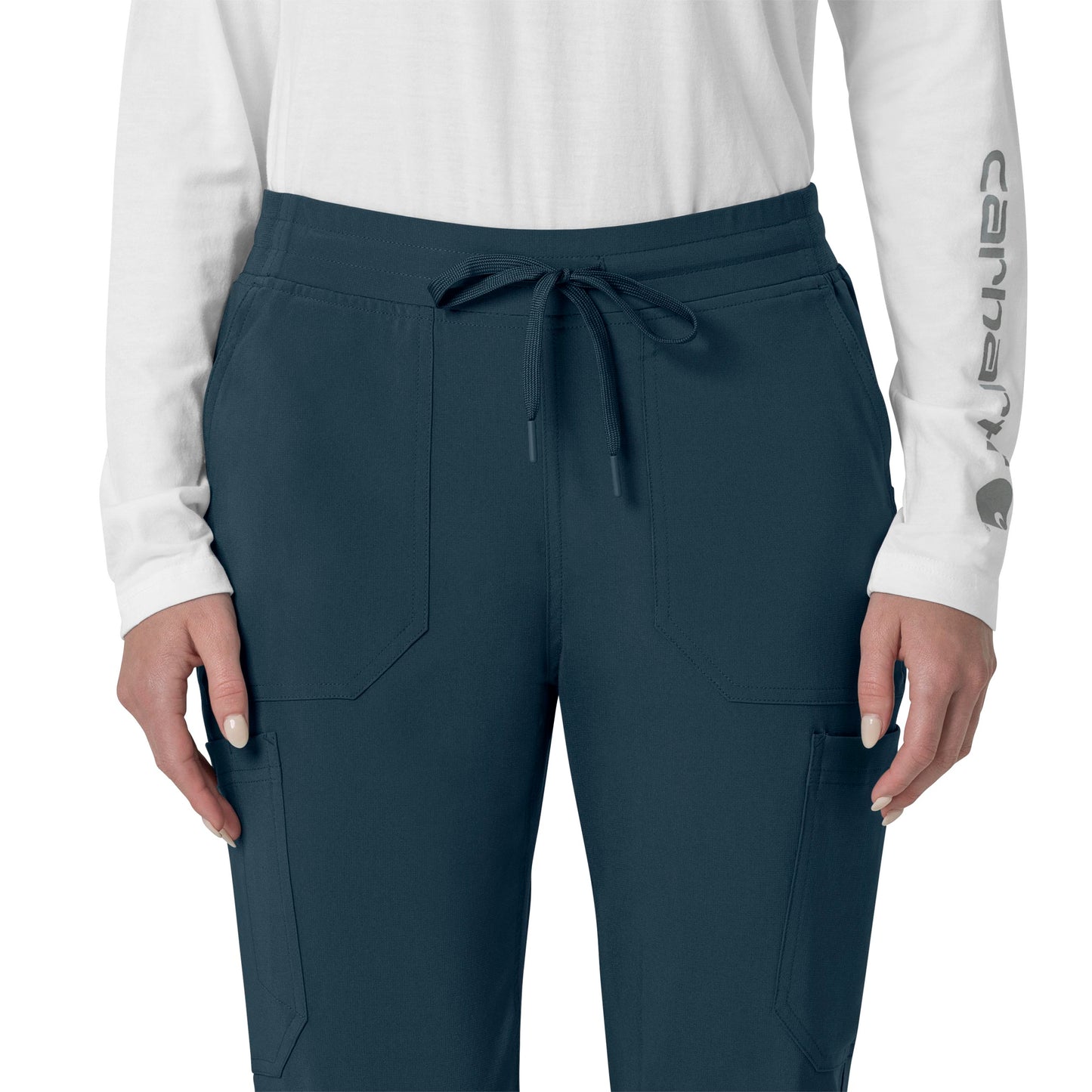 Force Cross-Flex C53110 Cargo Jogger Scrub Pants Navy Model Image Left Side | Carhartt