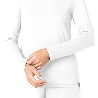 Force Sub-Scrubs C31002 Performance Long Sleeve Tee White Model Image Left Side | Carhartt