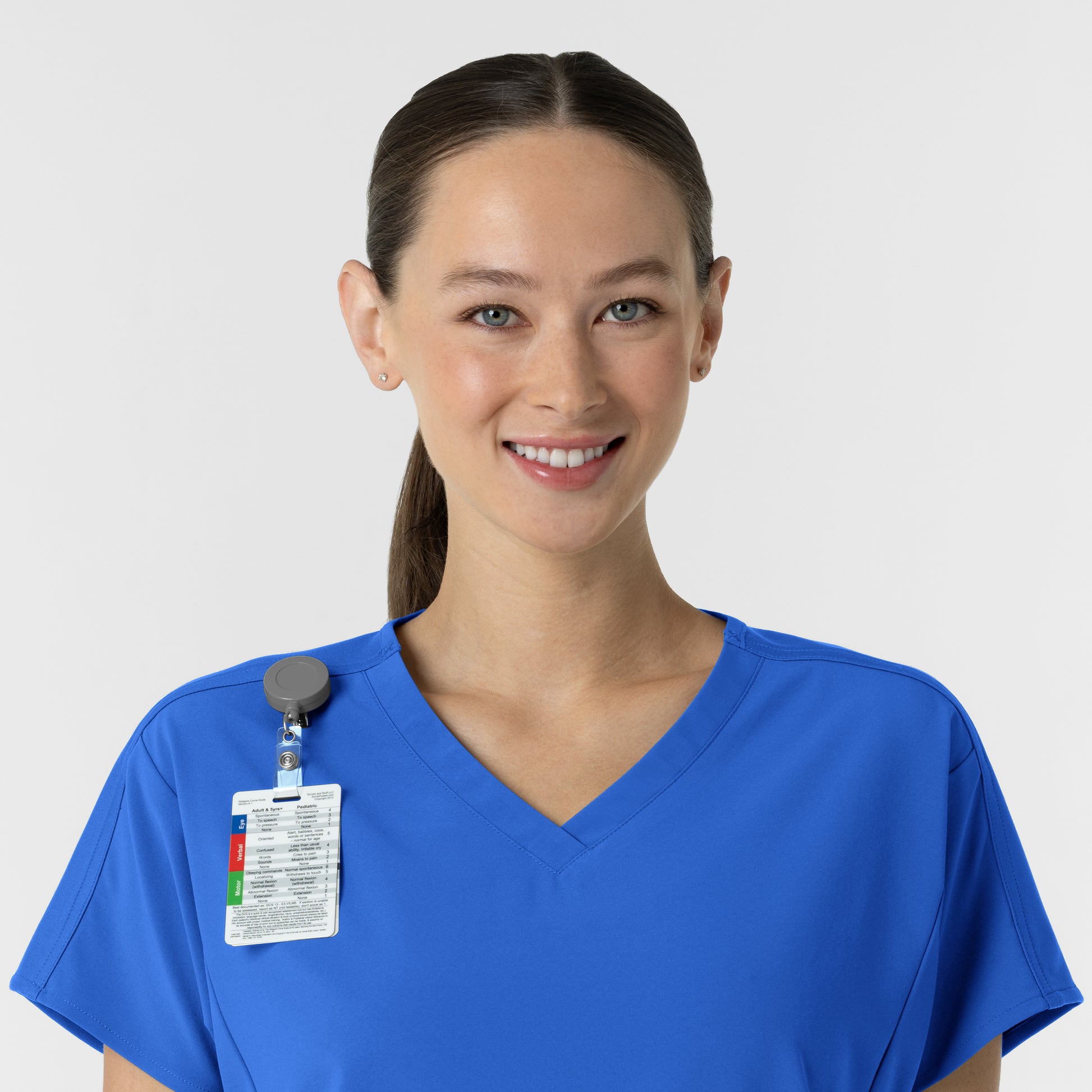 RENEW 6154 Women's V-Neck Tunic Scrub Top Royal