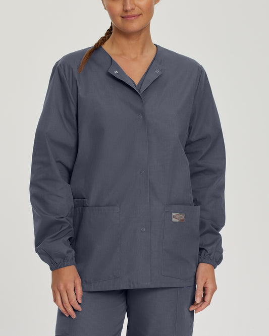 Scrub Zone 75221 Women's 3 Pocket Warm Up Scrub Jacket Steel Grey Image