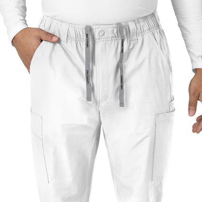 Force Essentials C56113 Men's Straight Leg Cargo Scrub Pants White Model Image Alternate | Carhartt