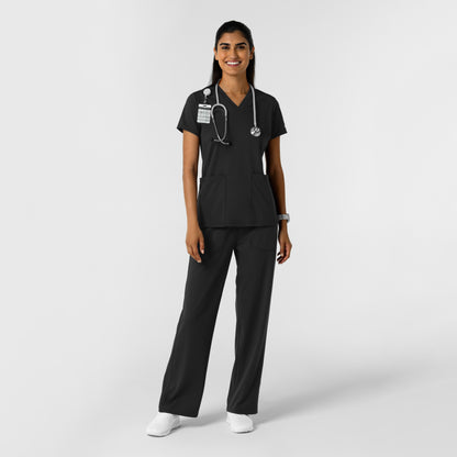 RENEW Knit 6559 Women's 2-Pocket Scrub Top Black