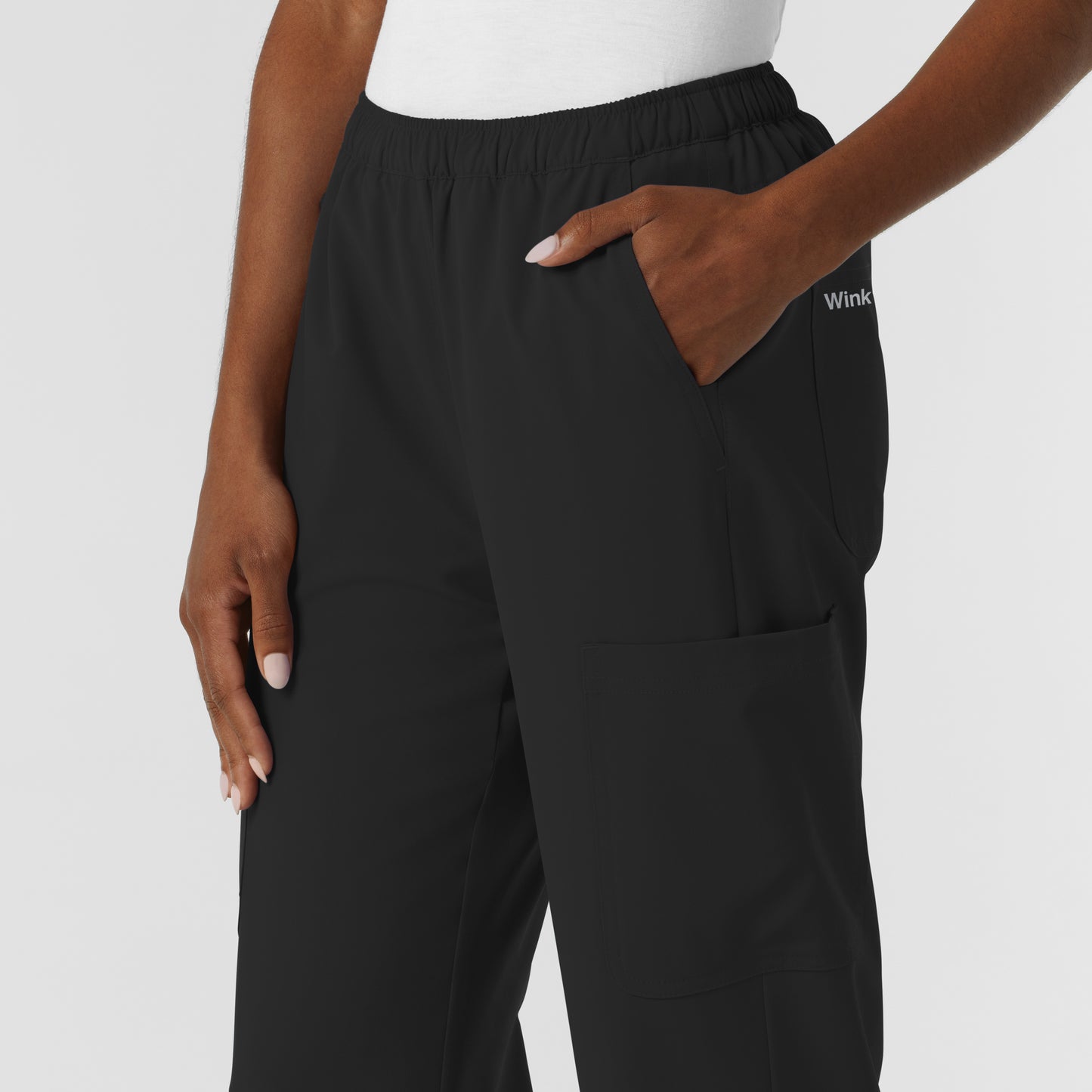 NURTUR 5180 Women's Straight Leg Cargo Scrub Pants Black