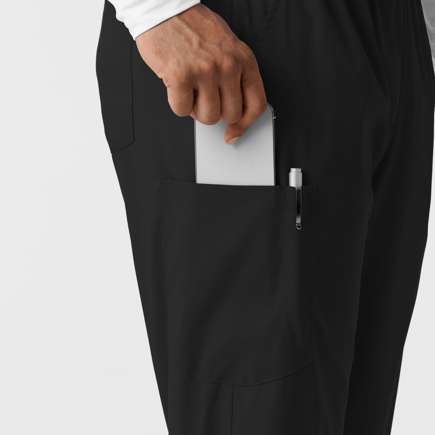 Boundless 5051 Unisex Straight Leg Scrub Pants Black Model Image Alternate | Wink