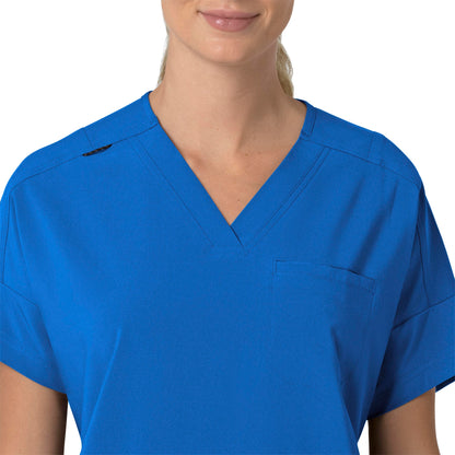 Force Cross-Flex C13110 Oversized V-Neck Scrub Top Royal Model Image Left Side | Carhartt