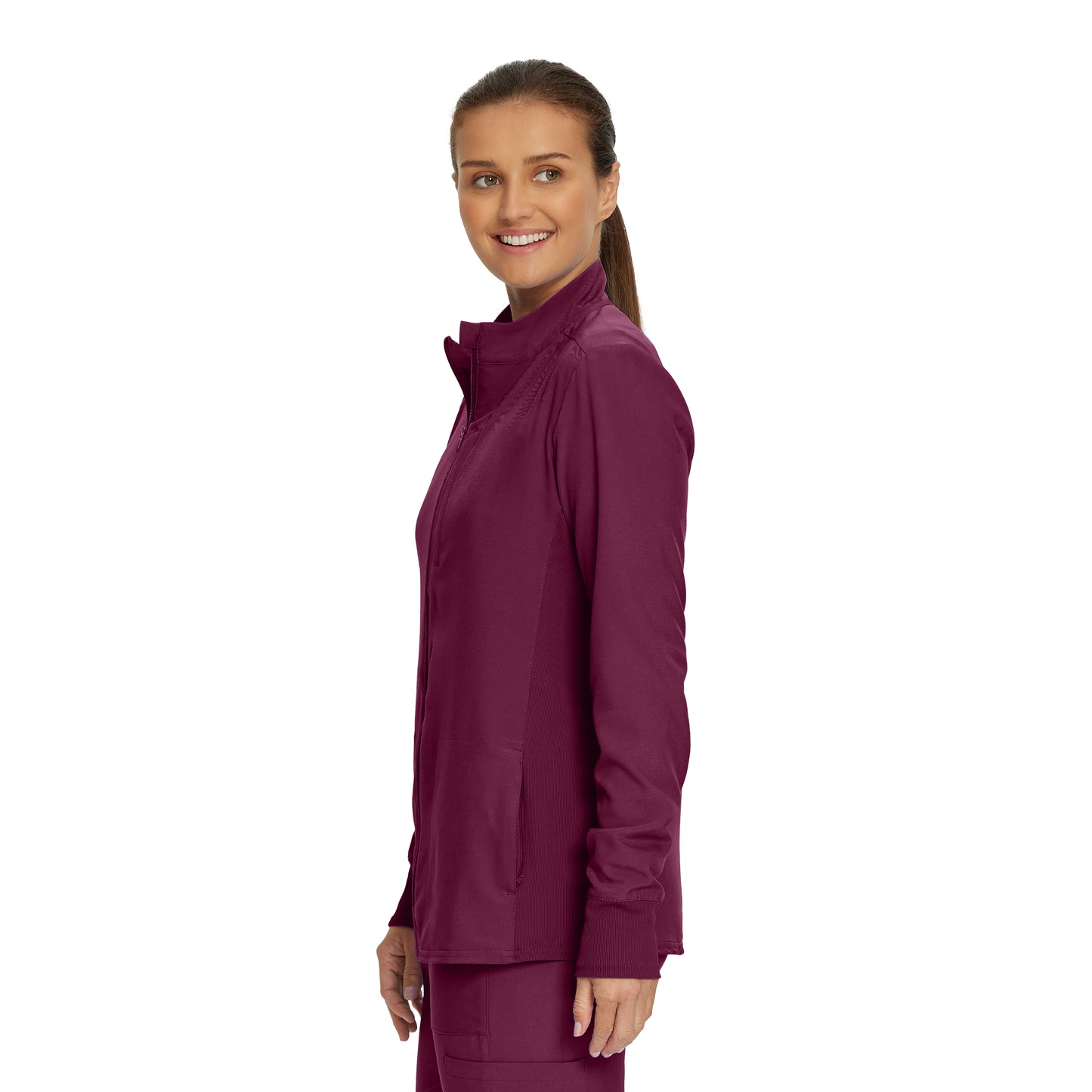 Forward LJ700 Women's 3 Pocket Scrub Jacket Wine Image