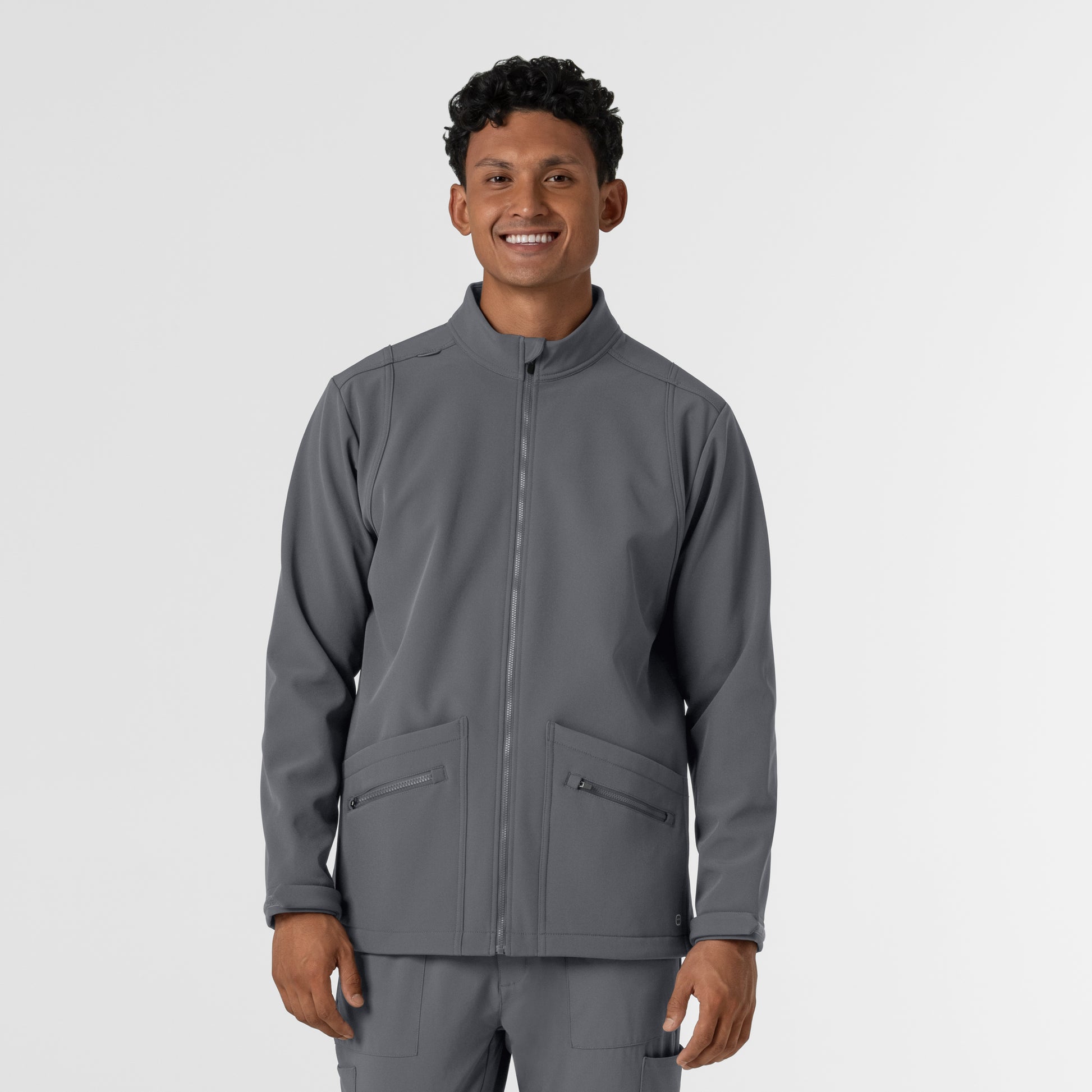 Layers 8609 Men's Soft Shell Scrub Jacket Pewter