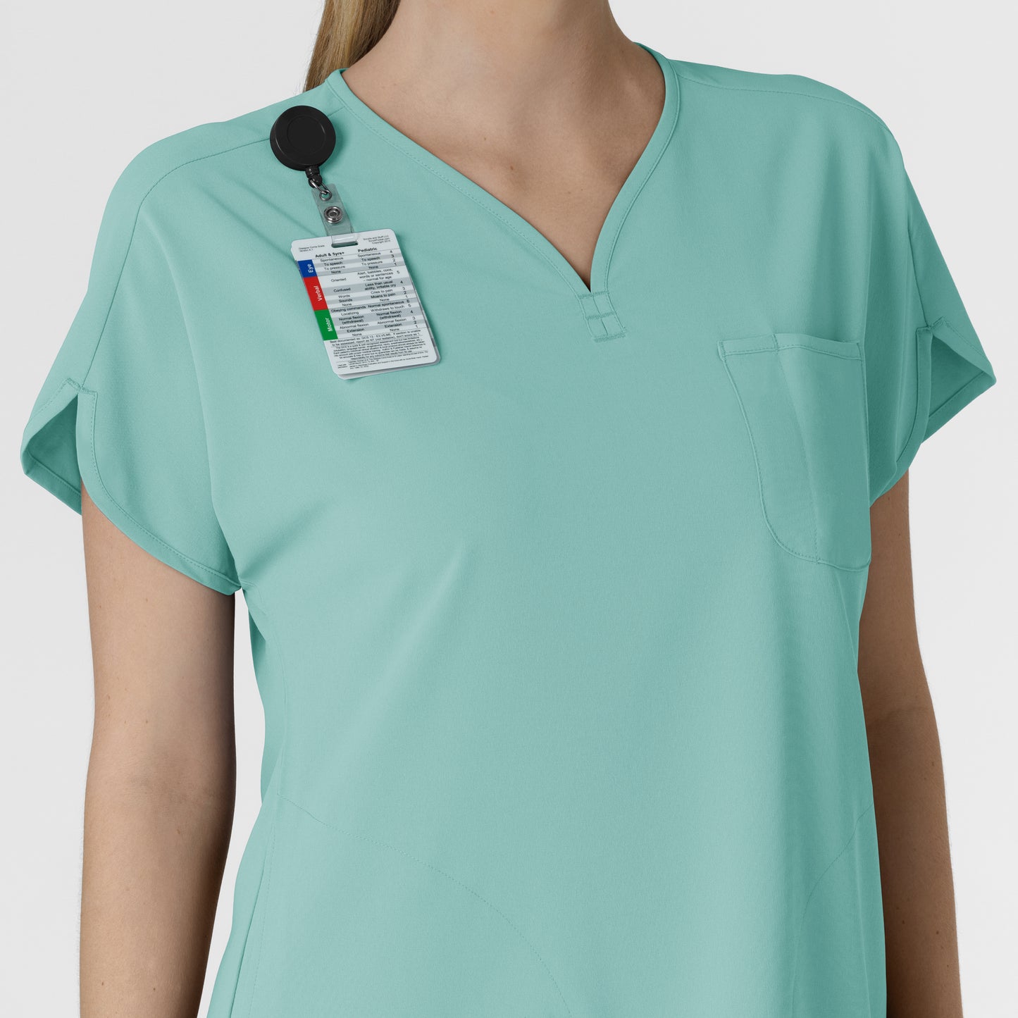 RENEW 6634 Dolman Scrub Top Turquoise Model Image Alternate | Wink