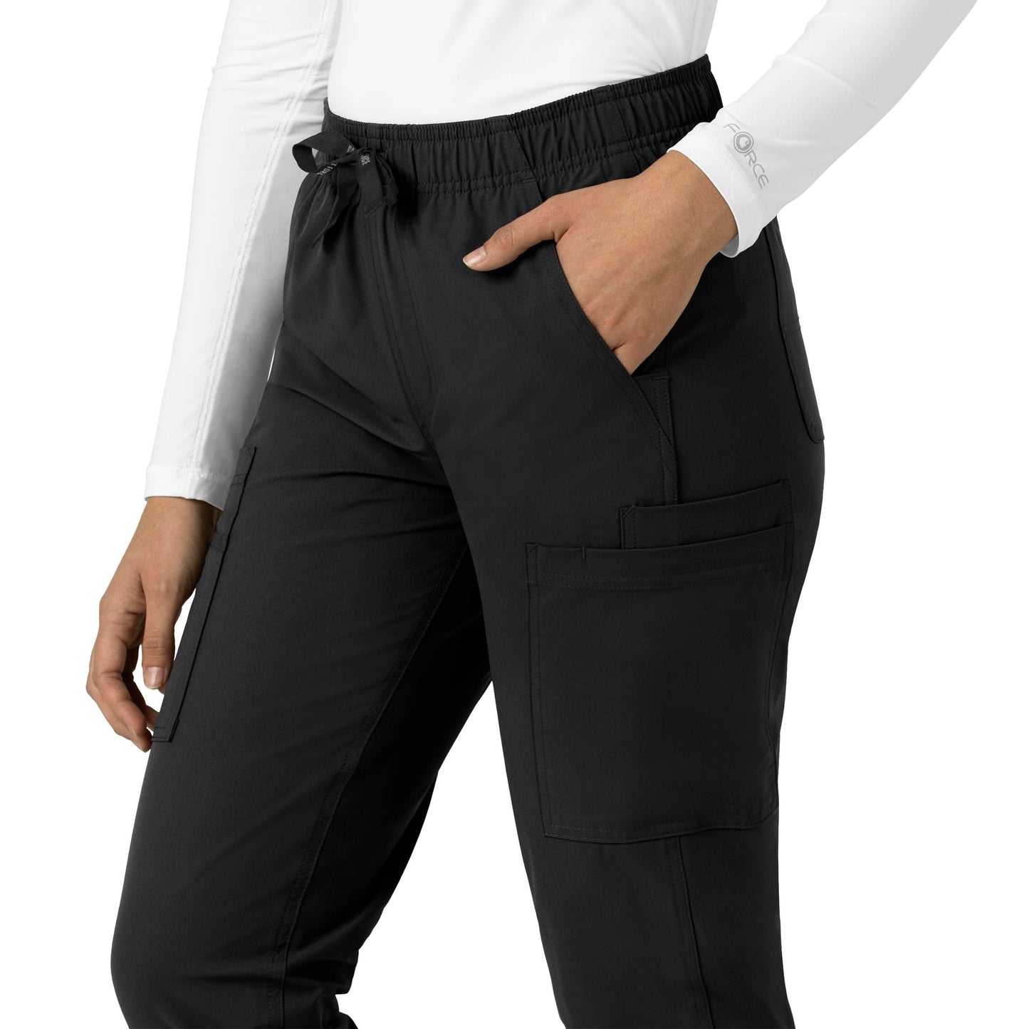 Force Essentials C51213 Straight Leg Scrub Pant Black Model Image Alternate | Carhartt